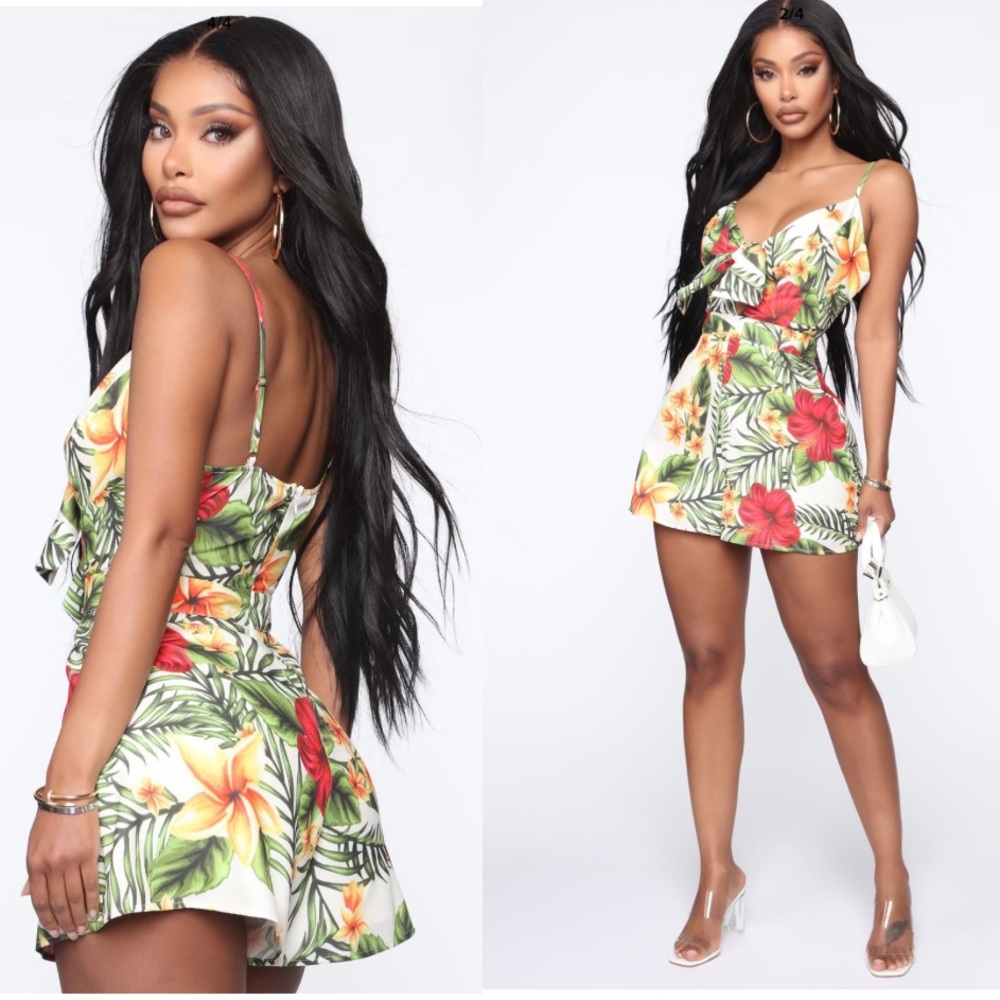 Fashion Nova Island Hopping Romper- Multi Color